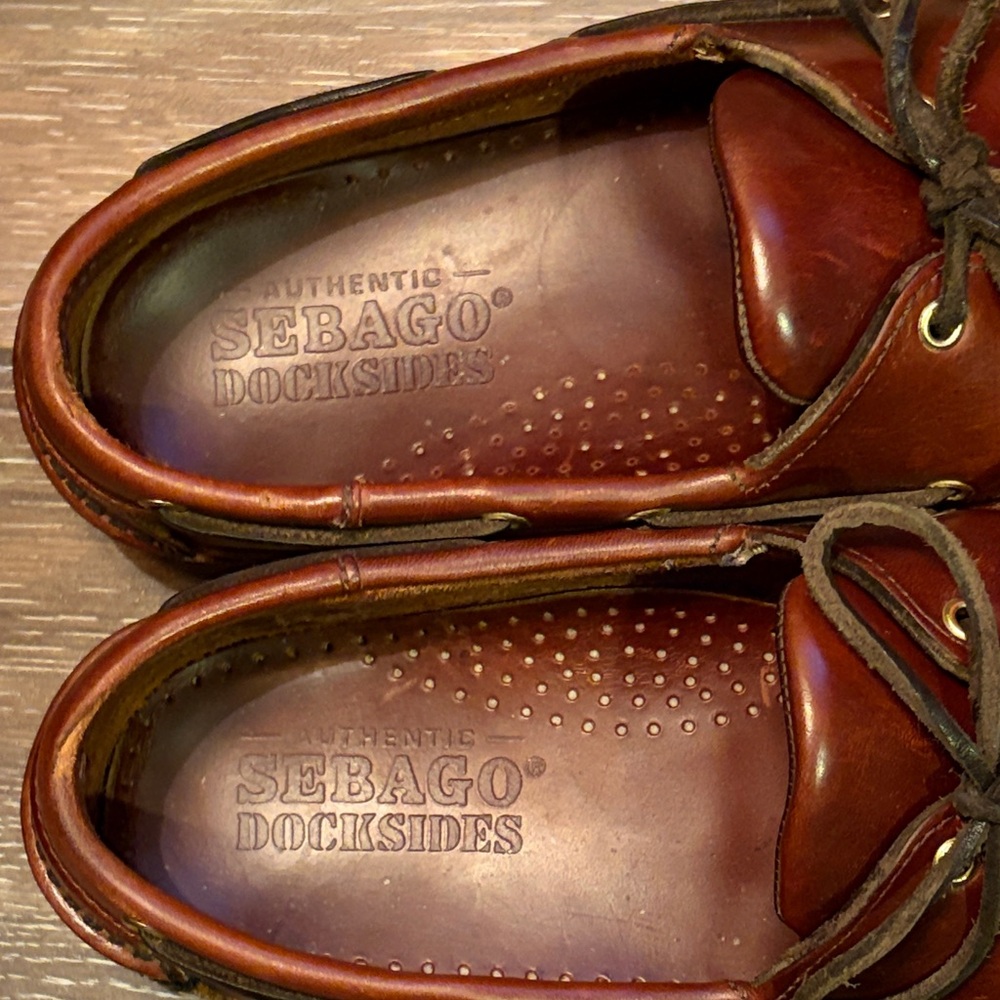 Sebago Rich Brown Leather Boat Shoes - Picture 5 of 6